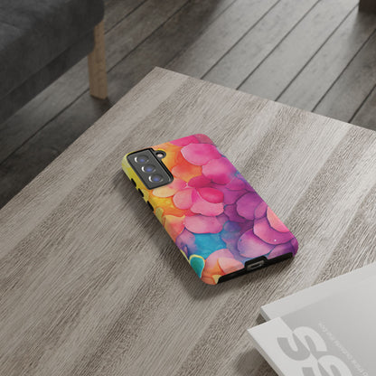 Sunset Petals Watercolor Samsung Galaxy Case – Slim Design, Glossy Finish