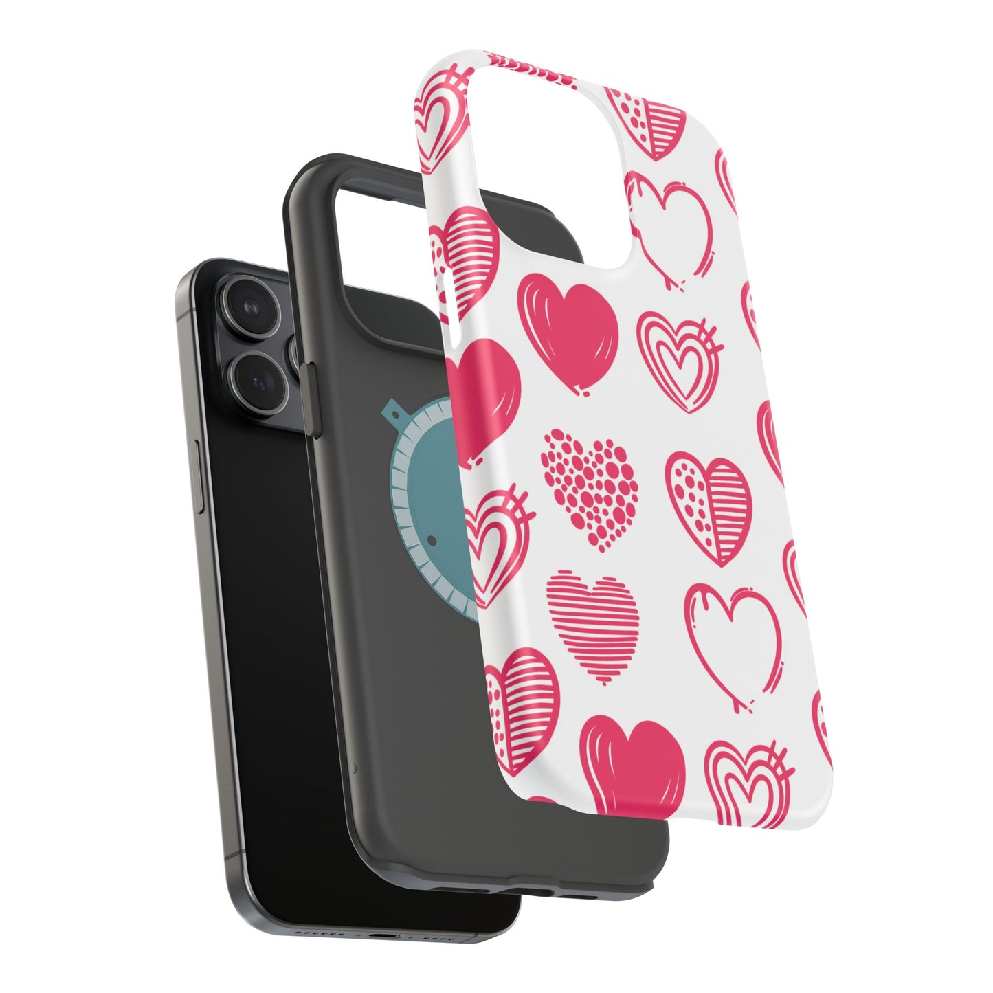 Funky Pink Hearts – MagSafe iPhone Case