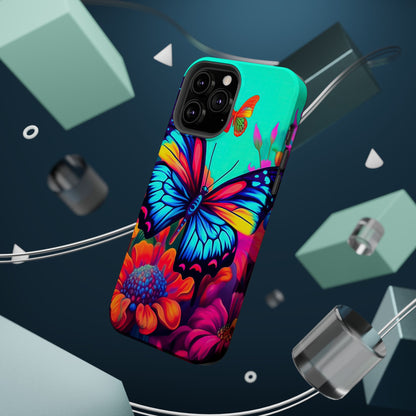 Vivid Butterfly & Floral Burst - MagSafe iPhone Case