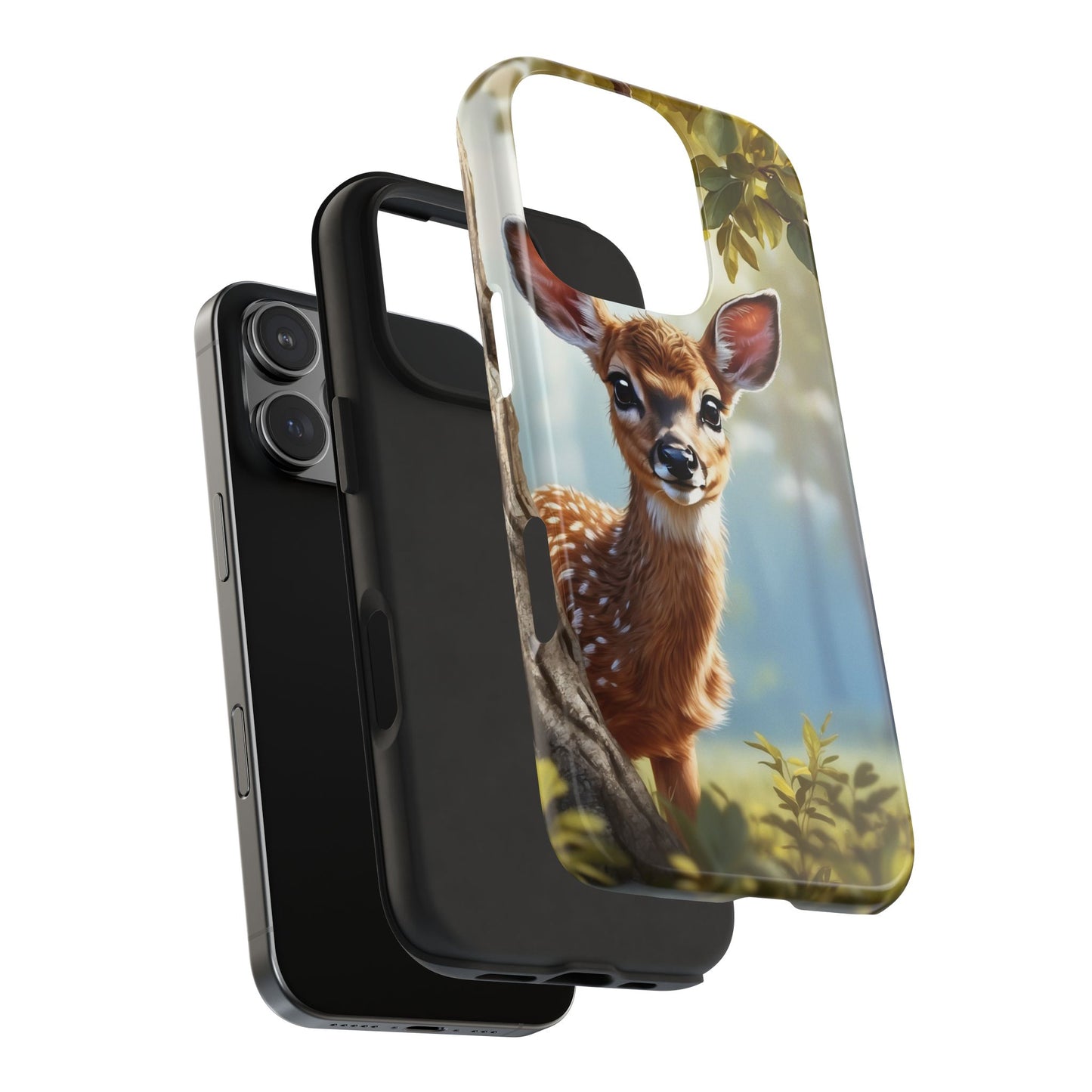 Whimsical Fawn in a Sunlit Forest iPhone Case