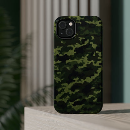 Dark Green Camouflage – MagSafe iPhone Case, Slim and Drop-Resistant