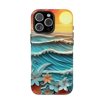 Tropical Sunset Paper Art Ocean – iPhone Series Case