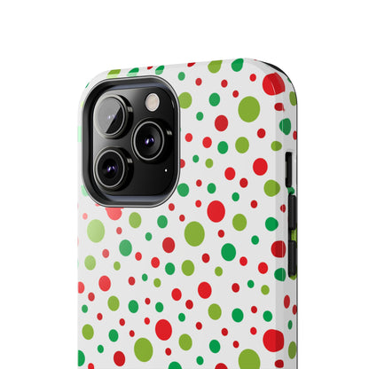 Red & Green Christmas Polka Dots – iPhone Case