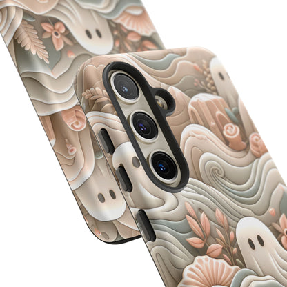 Boho Ghost Phone Case - Aesthetic Floral Protection Meets Whimsical Charm - Fits All iPhones, Samsung Galaxy, & Google Pixel. Premium Cases! - BOGO Cases