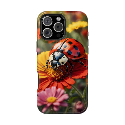 Ladybug on Orange Daisy - MagSafe iPhone Case