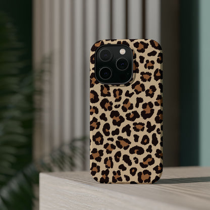 Wild Leopard Print Tough MagSafe iPhone Case – Bold Animal Pattern Design with Dual-Layer Protection