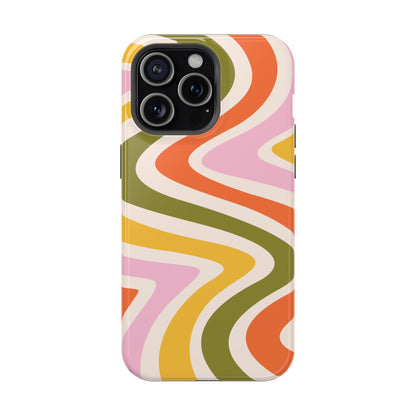 Retro Groove MagSafe iPhone Case – 70s-Inspired Design with Dual-Layer Protection