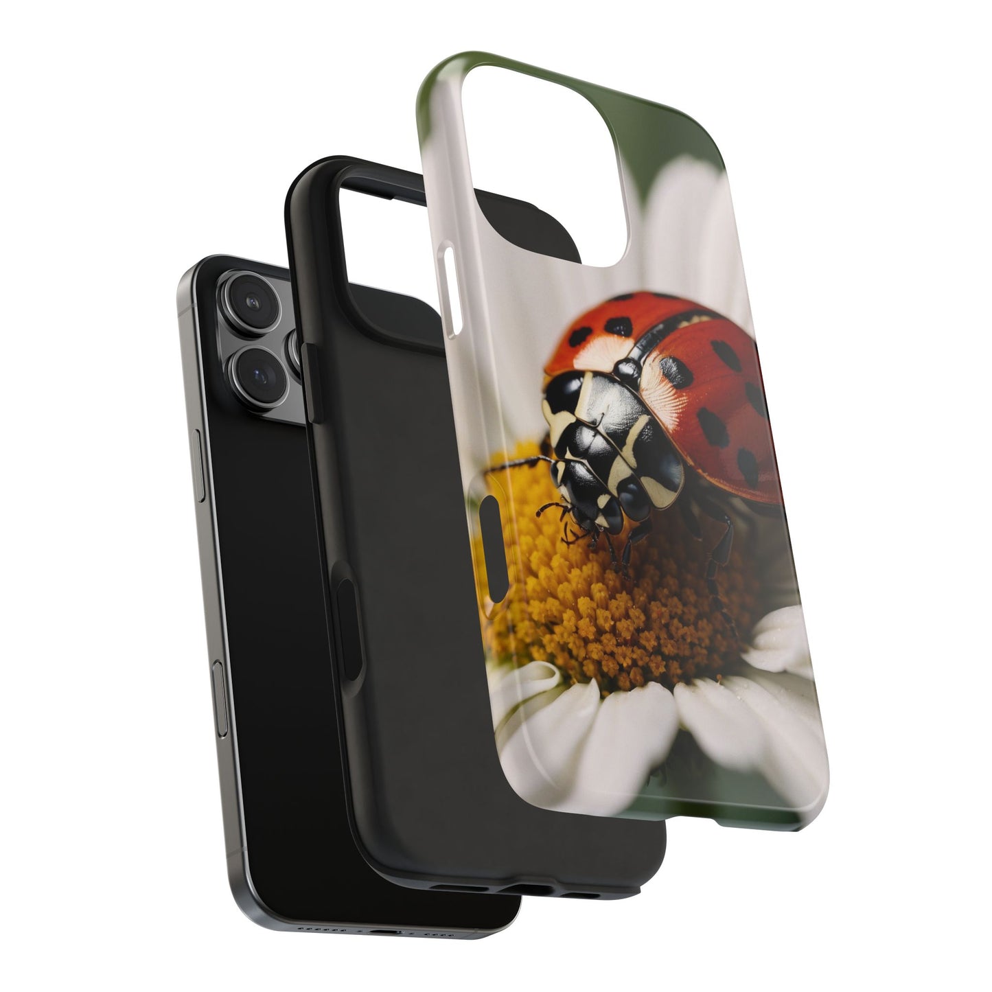 iPhone Case: Ladybug on White Daisy