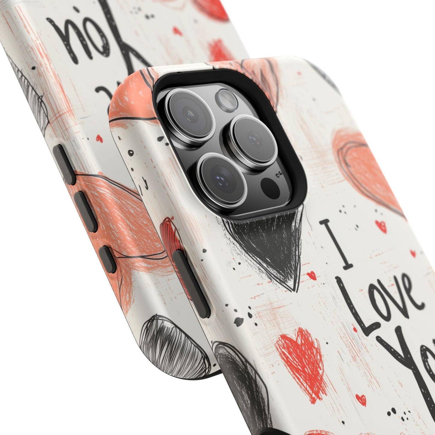 Romantic "I Love You" Heart Sketch - MagSafe Compatible Case