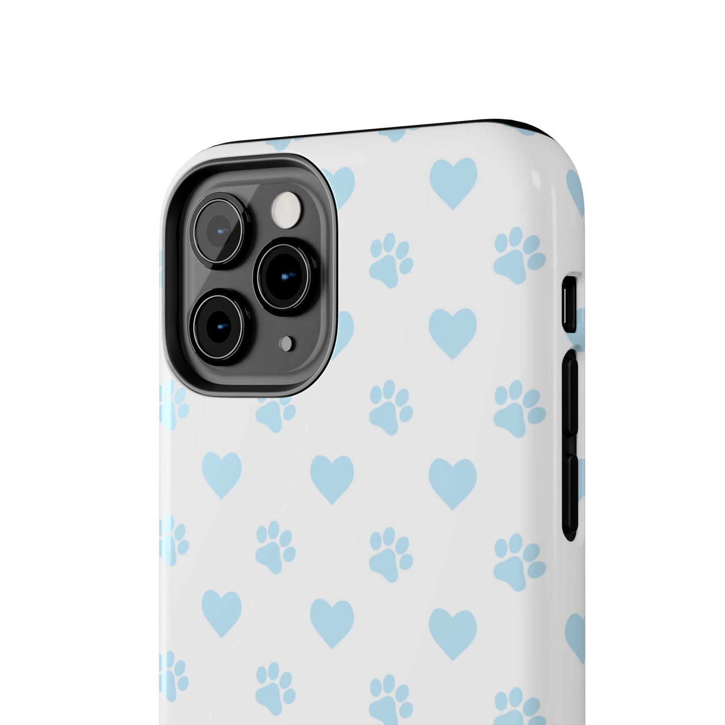 Light Blue Paw Prints & Hearts – iPhone Case for Animal Lovers