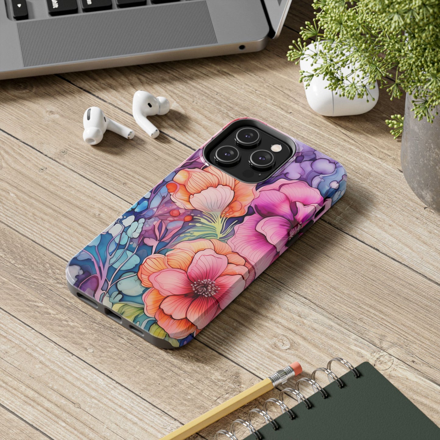 Bright Watercolor Floral Splash iPhone Series Case – Bold Artistic Design