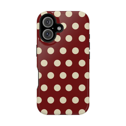 Classic Red & Cream Polka Dots - MagSafe iPhone Case