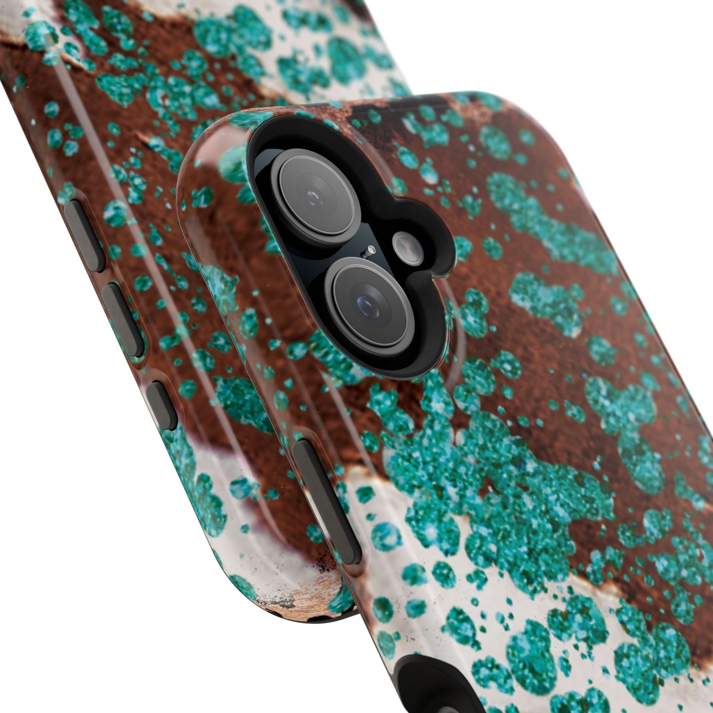 Teal Glitter Cowhide - MagSafe iPhone Series Case