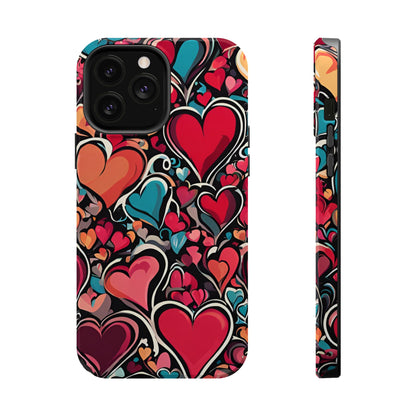 Vibrant Multicolor Heart Art – MagSafe-Compatible iPhone Case