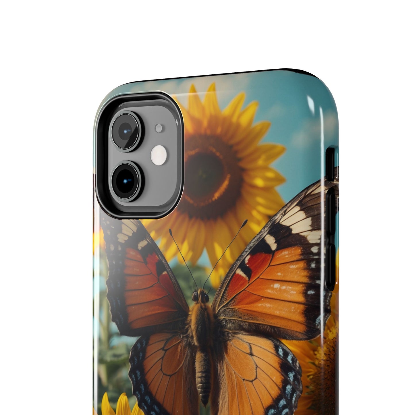 Vibrant Butterfly & Sunflower – iPhone Case