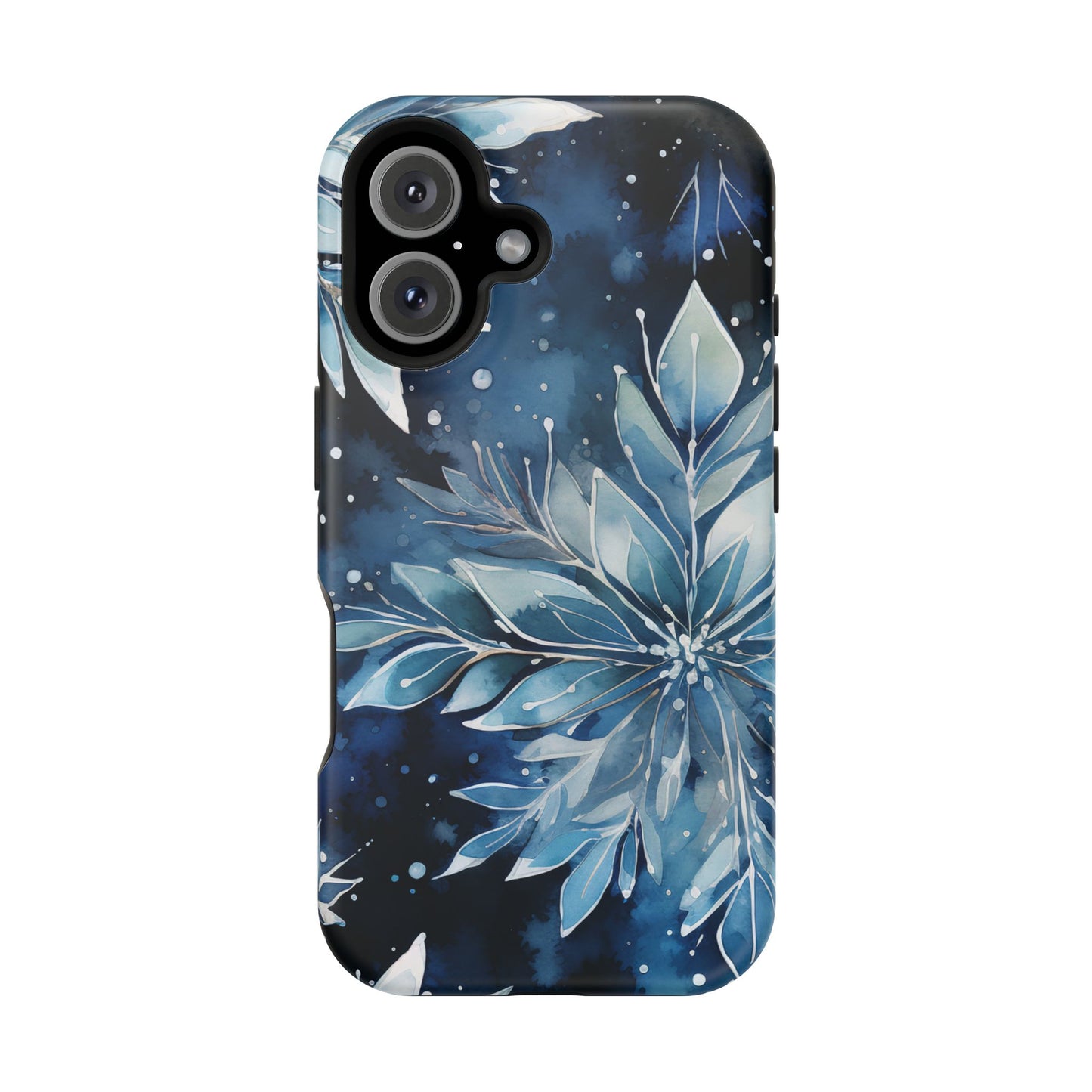 Winter’s Embrace – Blue Snowflake MagSafe iPhone Case