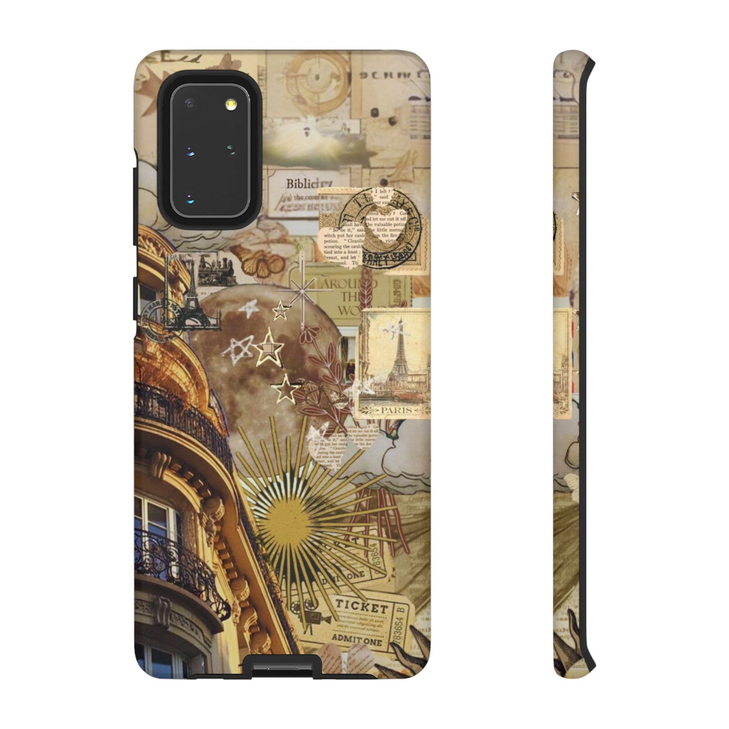 Parisian Dream Collage Samsung Galaxy Case – Dual-Layer Protection with Vintage French Aesthetic