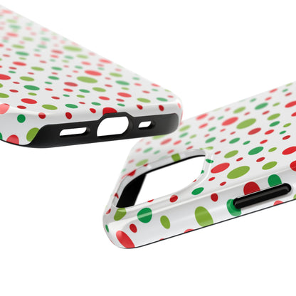 Red & Green Christmas Polka Dots – iPhone Case