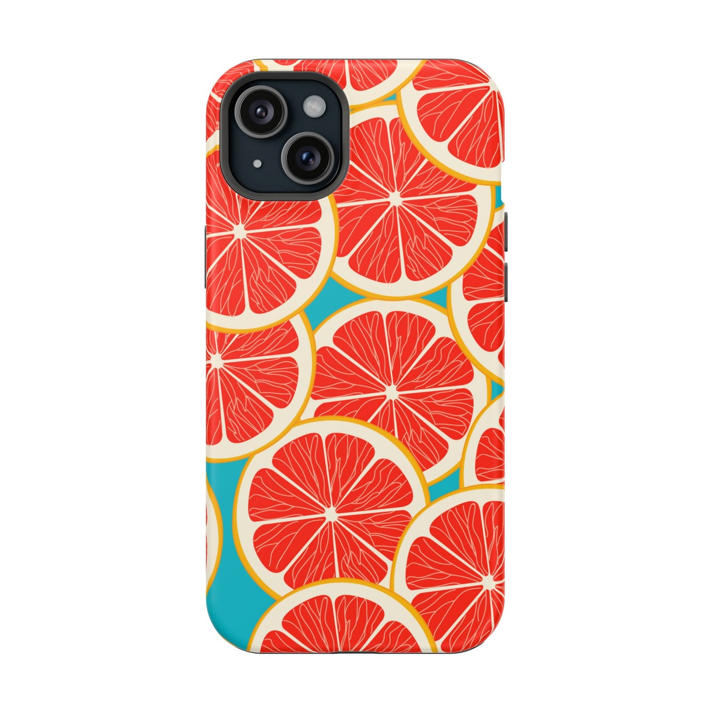 Ruby Grapefruit Pop Tough MagSafe iPhone Case – Vibrant Citrus Design, Shock-Resistant Protection