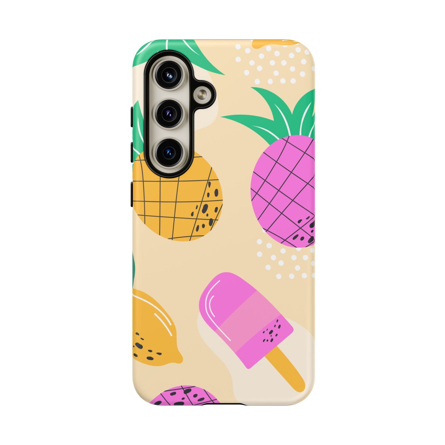 Tropical Pop Samsung Galaxy Case – Fun Pineapple & Lemon Design with Vibrant Summery Colors