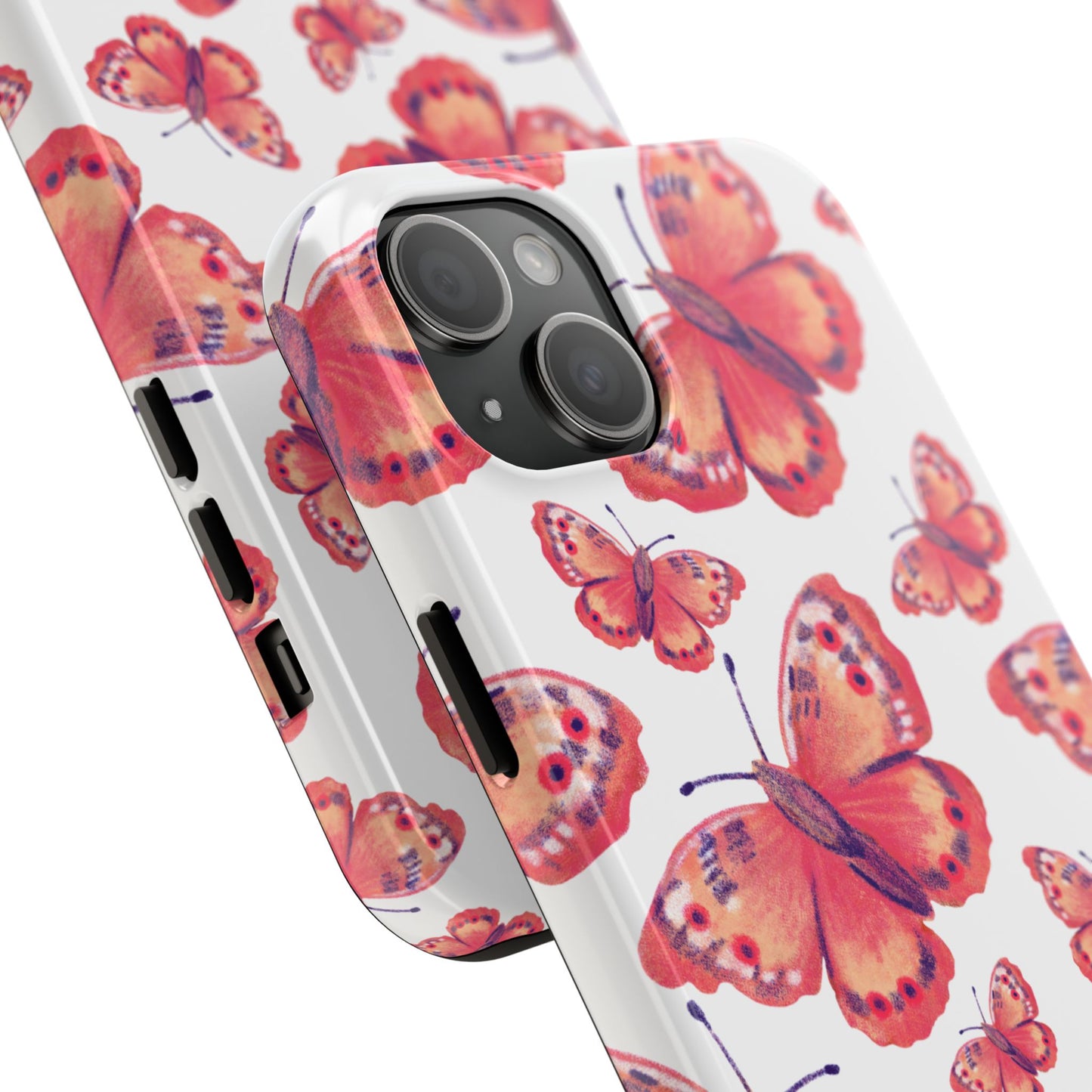 Coral Butterfly iPhone Case – Slim, Protective Design with Bold Watercolor Print