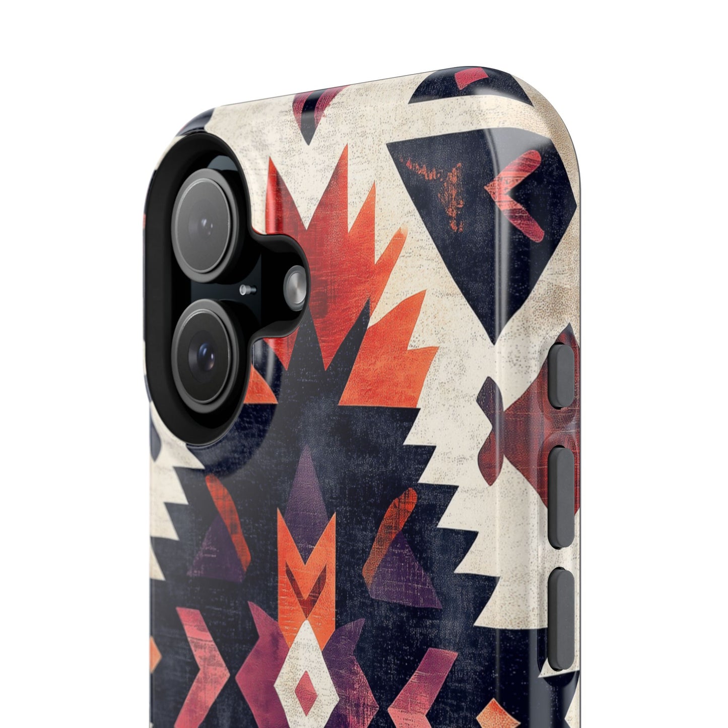 Boho Tribal Starburst Tough MagSafe iPhone Case – Vibrant Geometric Design, Dual-Layer Protection