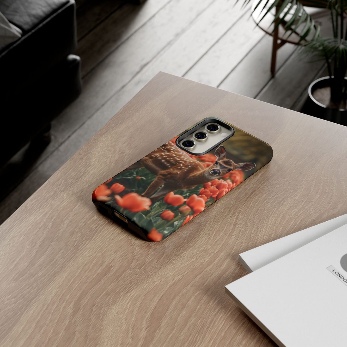 Fawn Among Tulips Samsung Galaxy Case