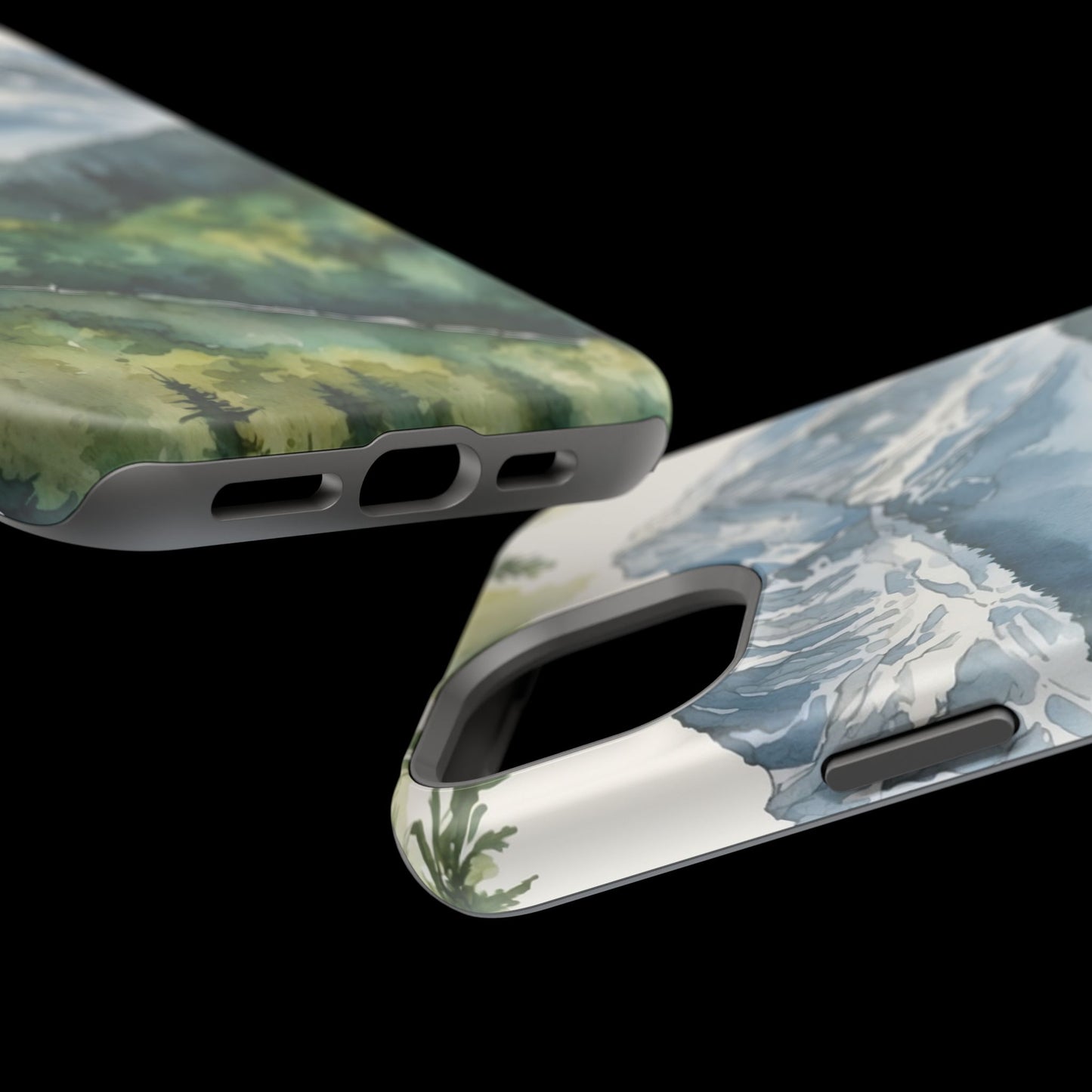 Watercolor Alpine Mountainscape - MagSafe iPhone Case