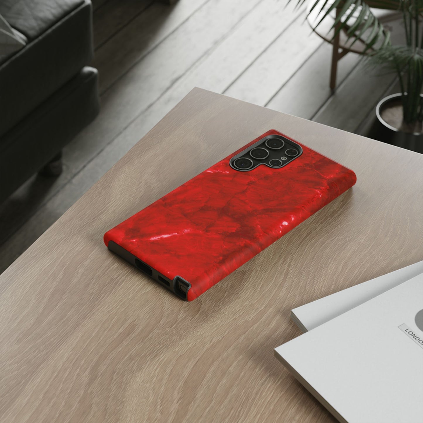 Bold Red Marble Samsung Galaxy Case – Luxe Modern Design with Vibrant Finish