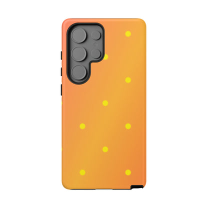 Sunset Gradient Polka Dots Samsung Galaxy Case – Shockproof, Matte Finish, Dual-Layer Protection