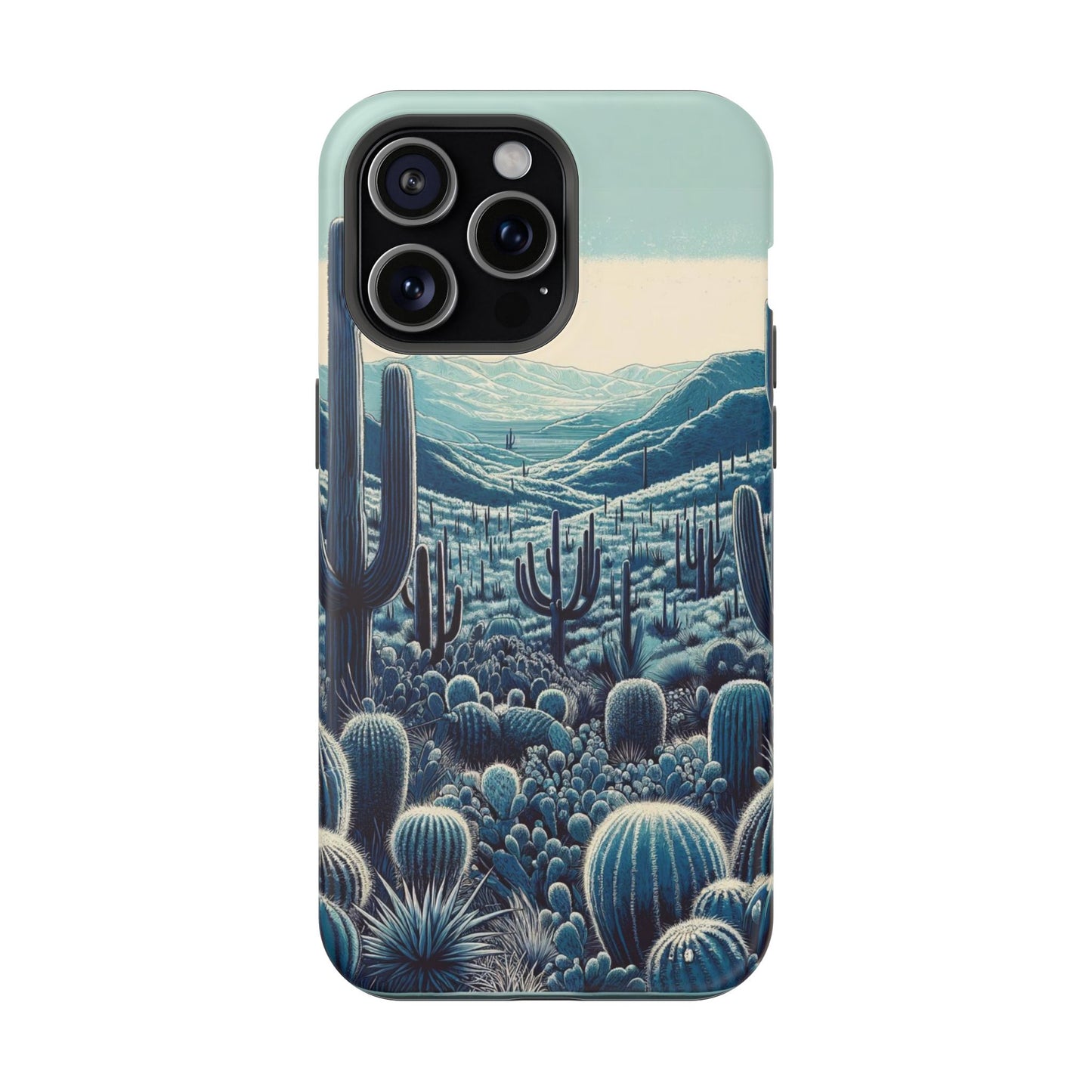 Desert Blues Cactus iPhone Case