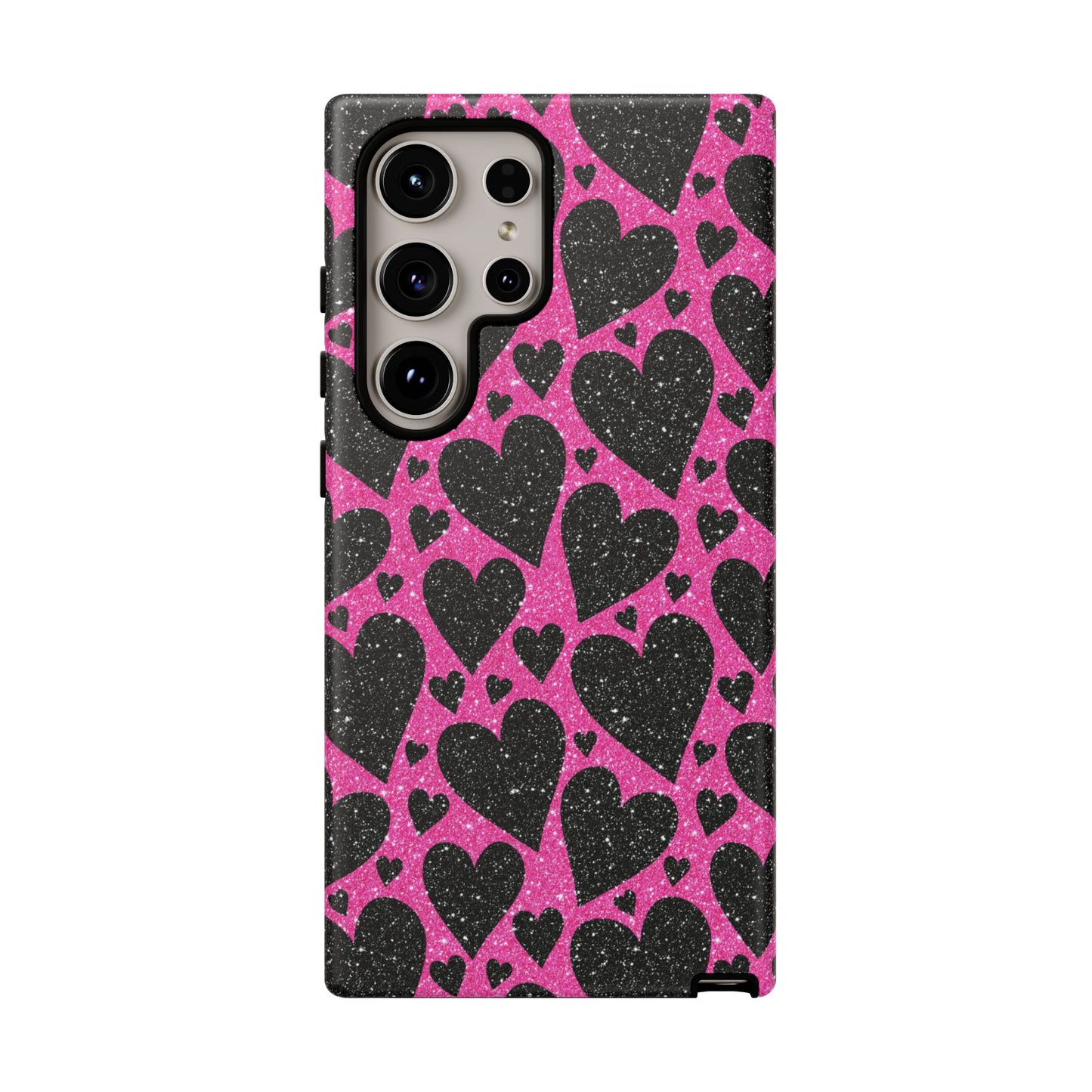 Pink Glitter Hearts Samsung Galaxy Case