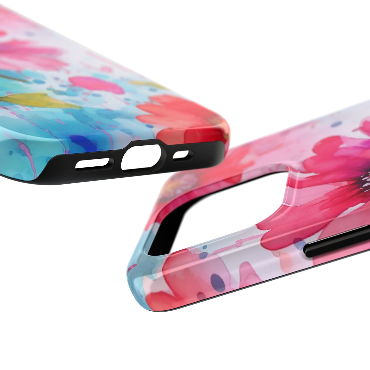 Vibrant Watercolor Red & Pink Floral - iPhone Case