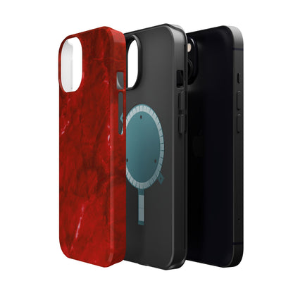 Bold Red Marble MagSafe iPhone Case – Luxe Design Meets Magnetic Precision