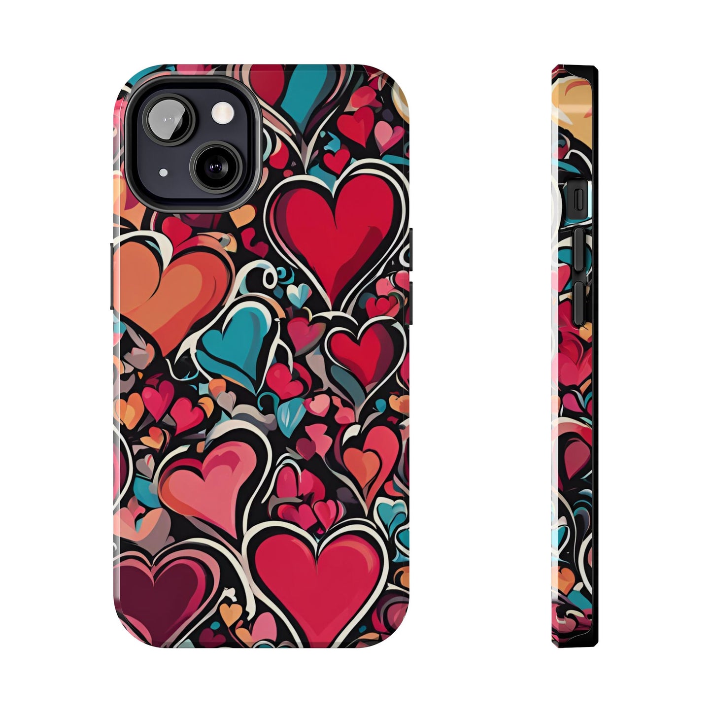 Vibrant Multicolor Heart Art – iPhone Case