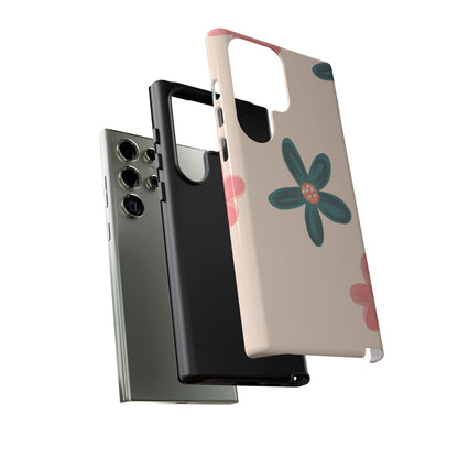 Vintage Floral Tough Samsung Galaxy Case – Soft Matte Finish with Dual-Layer Protection