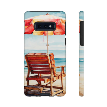 Beachfront Sunset Lounge Samsung Galaxy Case – Vibrant Watercolor Design