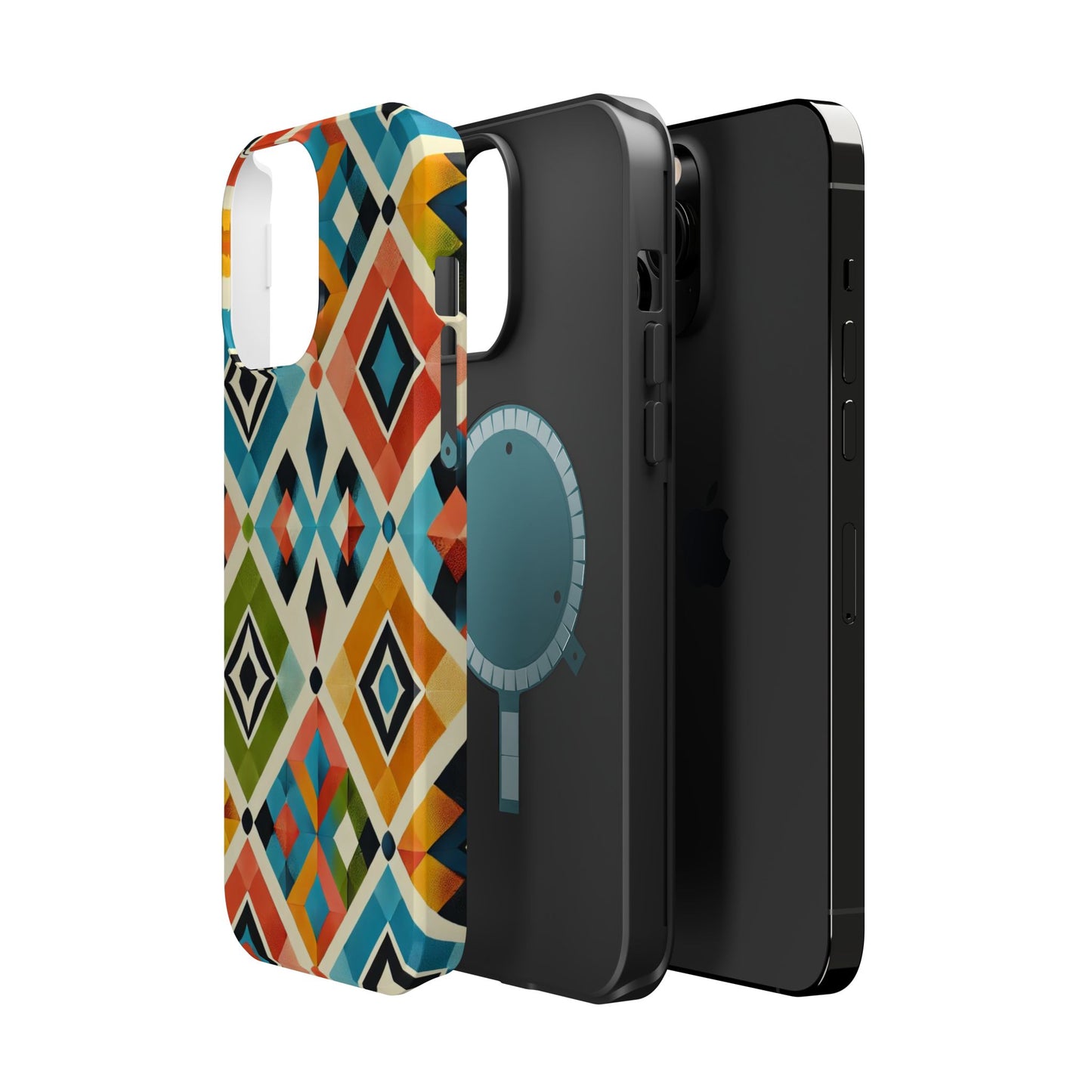 Harlequin Geometric MagSafe iPhone Case - Vibrant Abstract Protective Cover