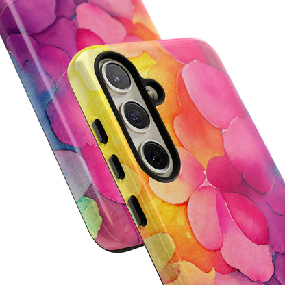 Sunset Petals Watercolor Samsung Galaxy Case – Slim Design, Glossy Finish