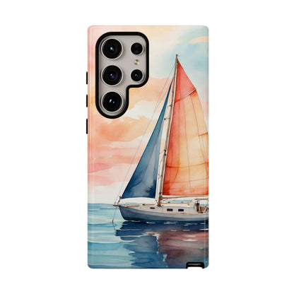 Sunset Sail Samsung Galaxy Case – Watercolor Sailboat and Sky Design