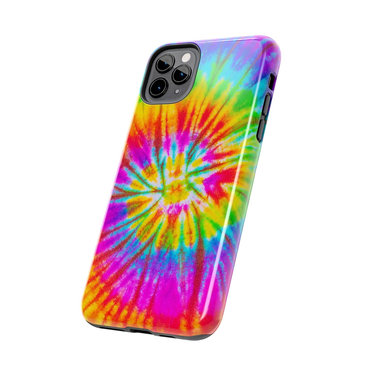 Rainbow Spiral Tie-Dye iPhone Case – Bright & Retro Design