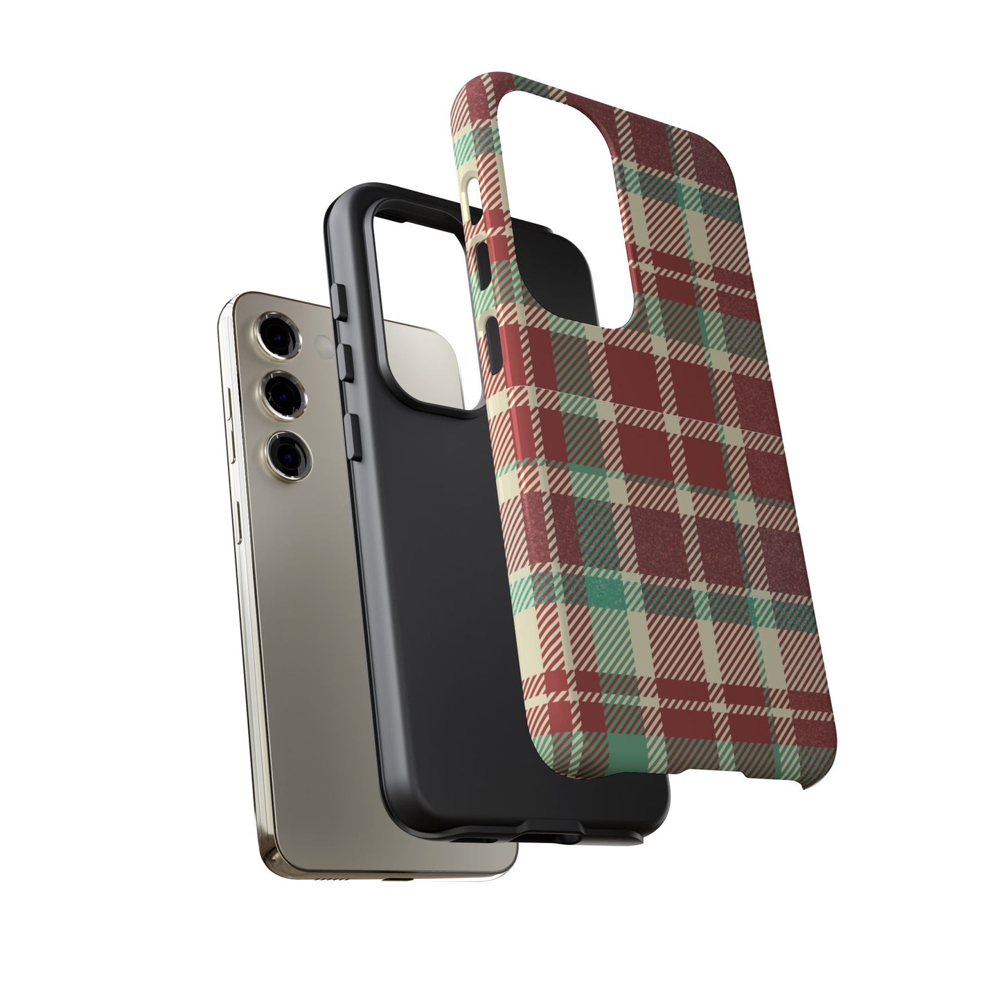 Vintage Plaid in Red & Cream – Samsung Galaxy Case with Timeless Style