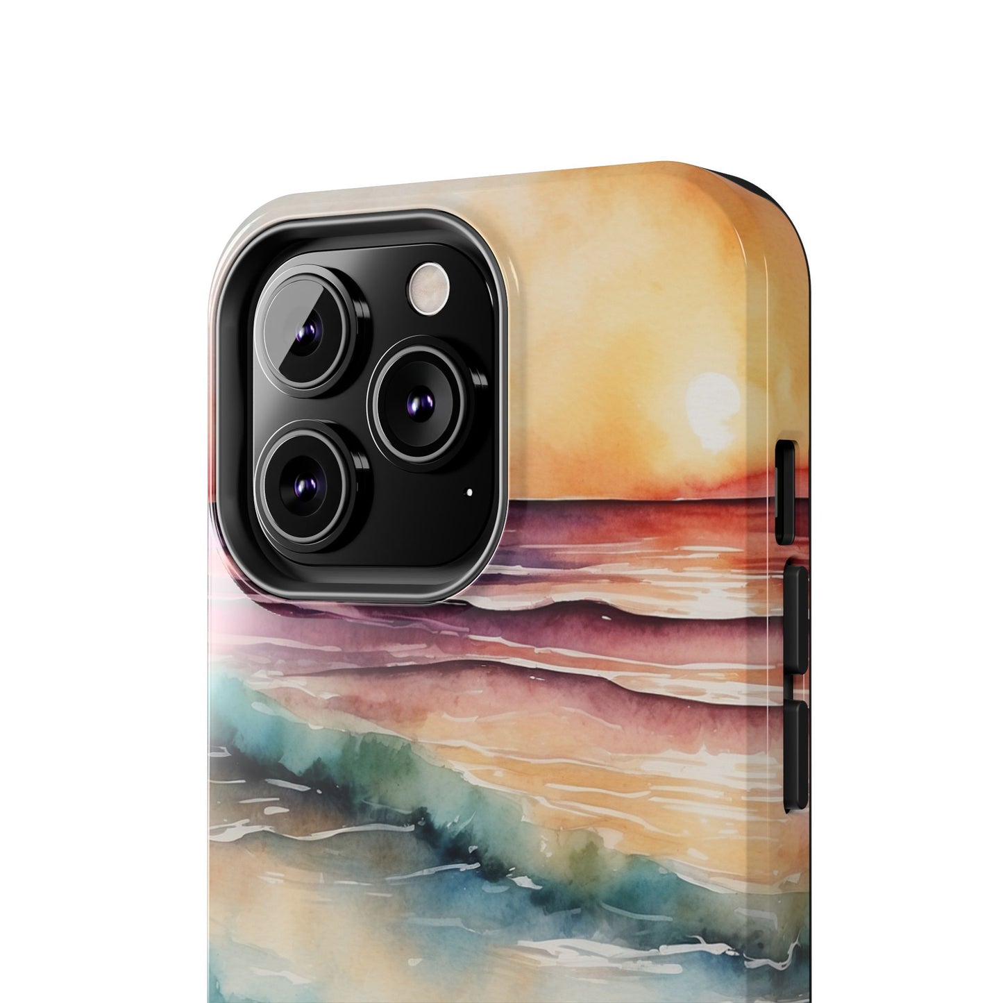 Sunset Waves iPhone Case – Vibrant Watercolor Design