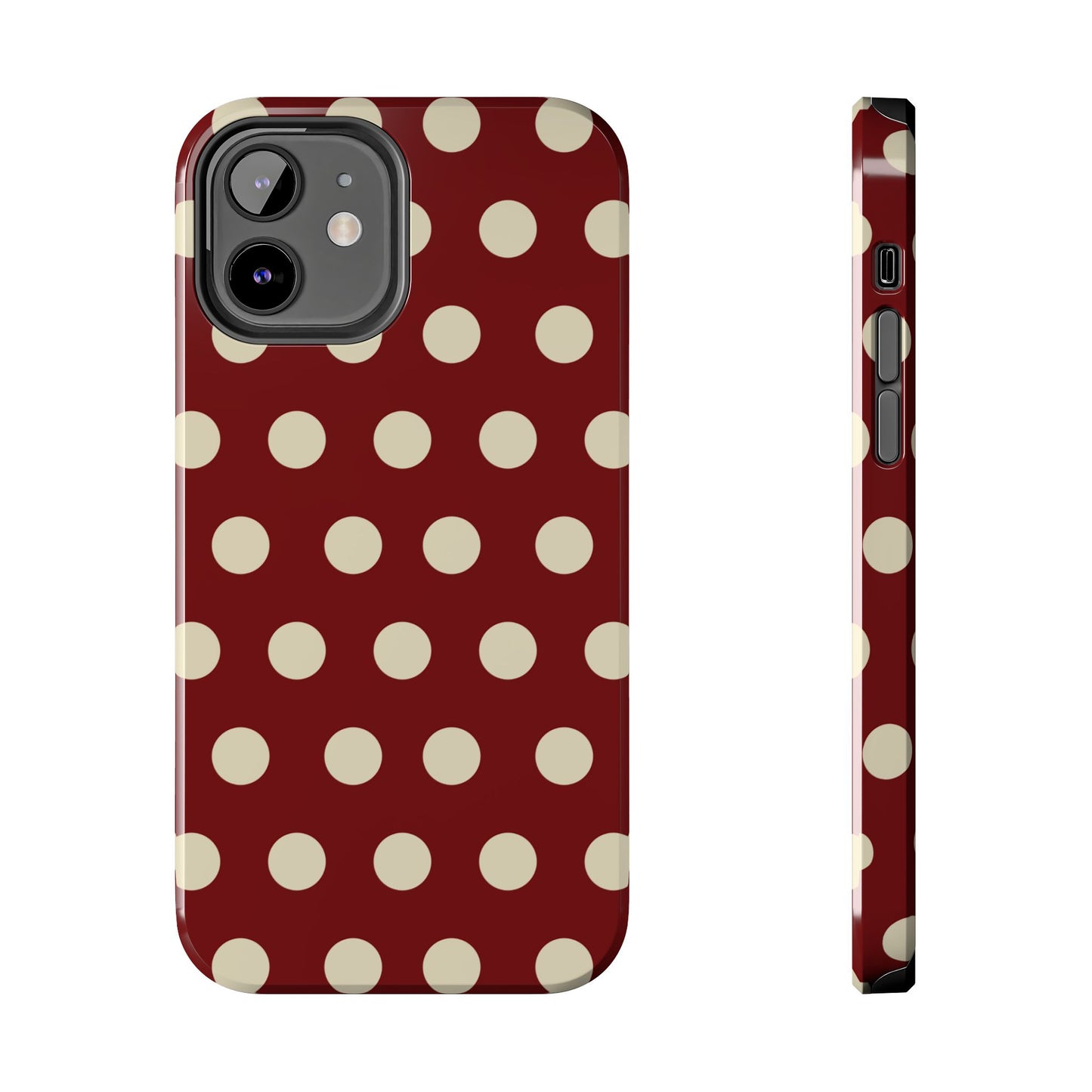 Classic Red & Cream Polka Dots - iPhone Case