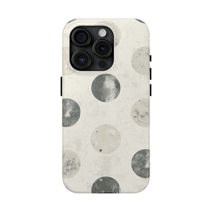 Vintage Polka Dot iPhone Case - Neutral Retro Protective Cover