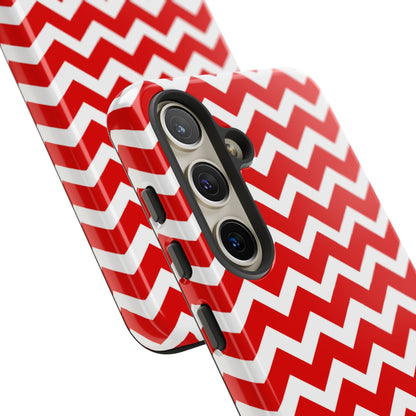 Bold Red & White Chevron – Modern Geometric Samsung Galaxy Case