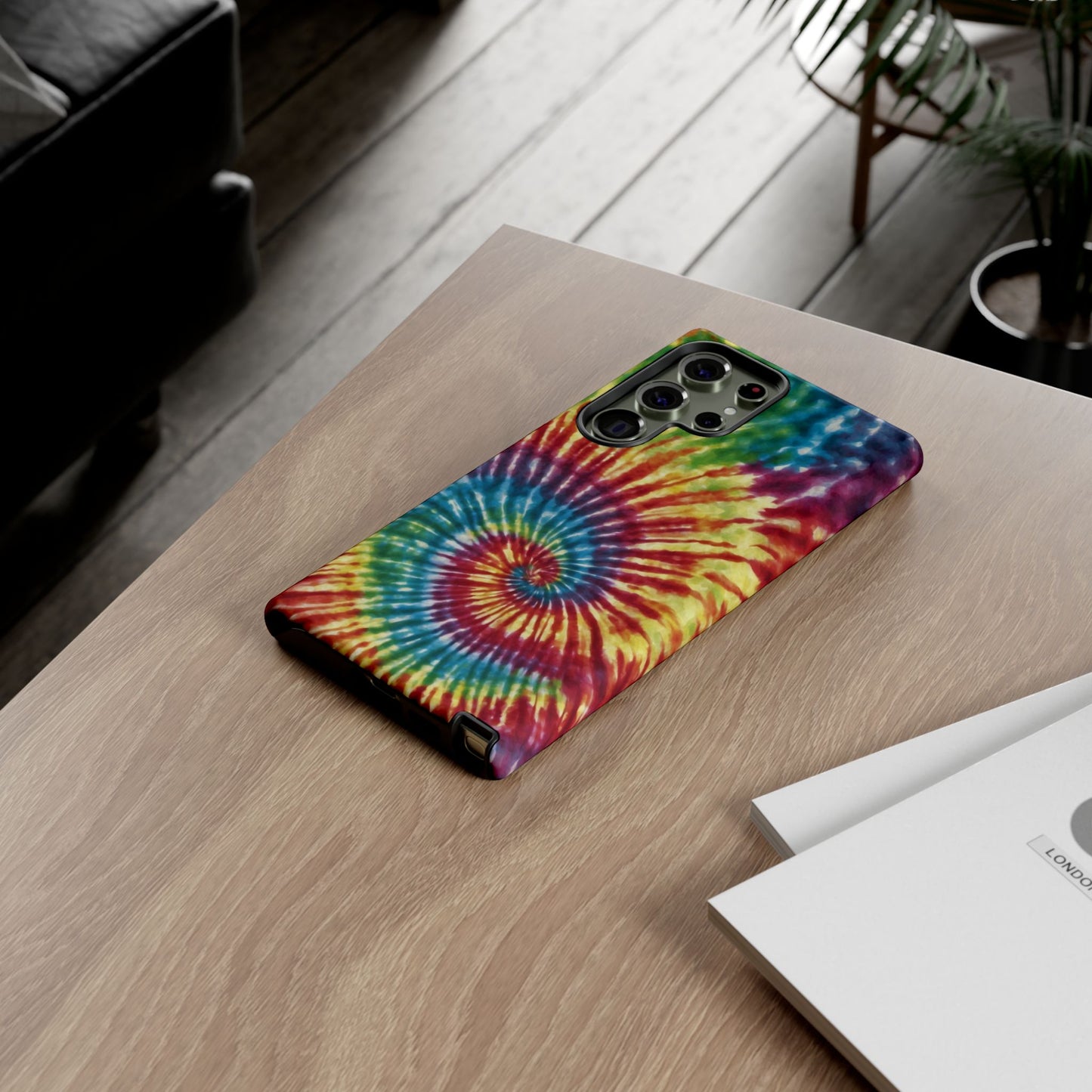 Colorful Retro Tie-Dye Samsung Galaxy Case – Spiral Rainbow Design