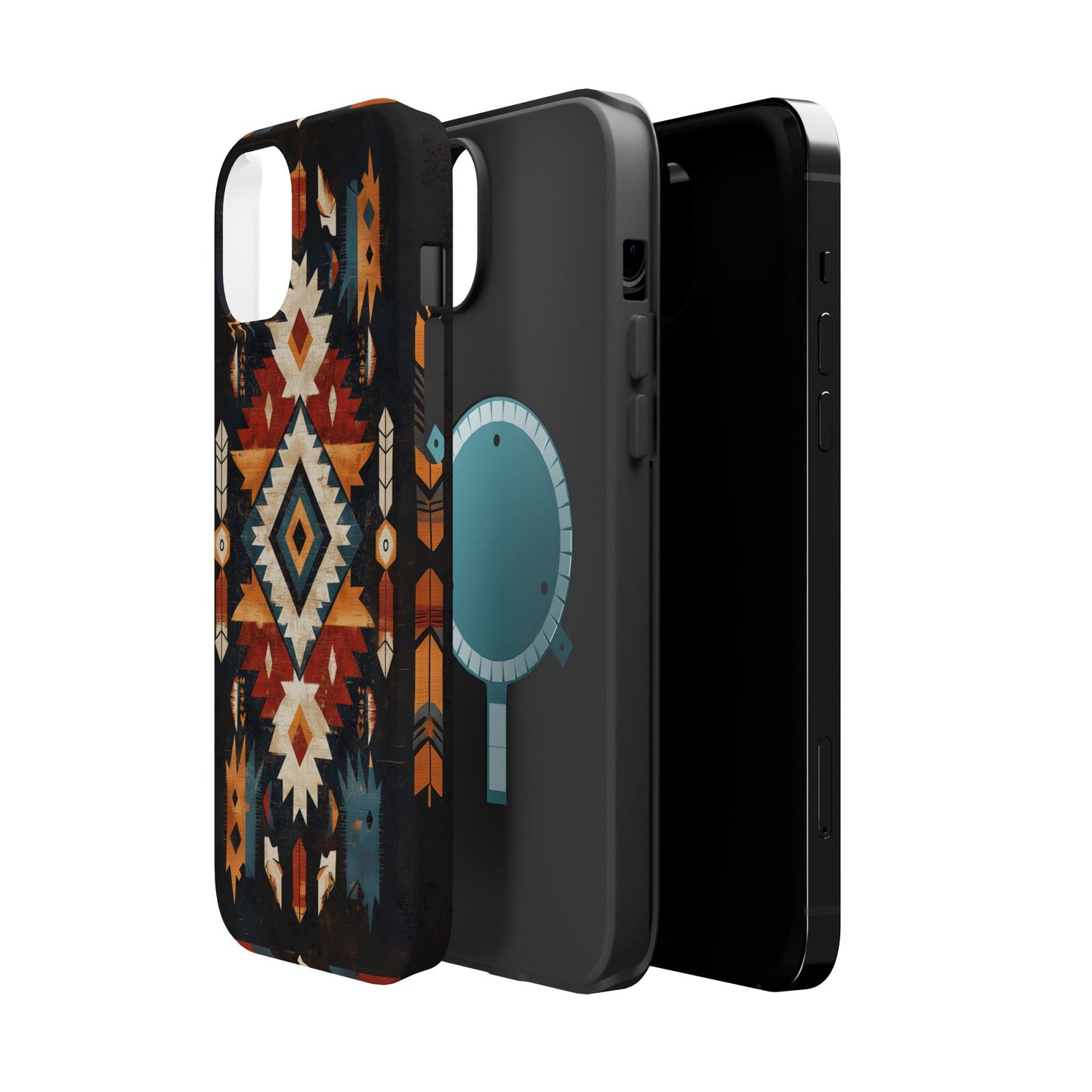 Southwestern Arrow & Diamond Tough MagSafe iPhone Case – Bold Tribal Design, Dual-Layer Protection