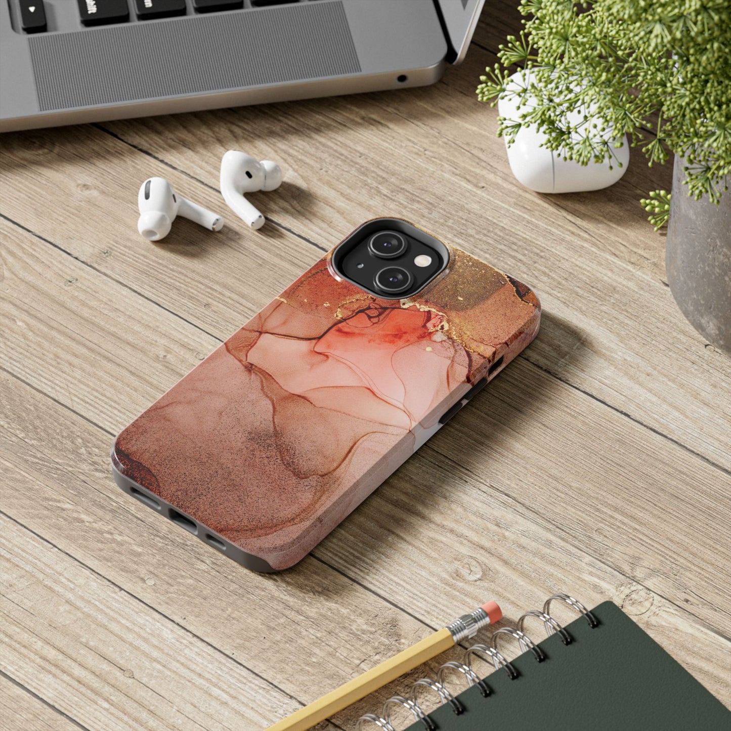 Ruby Red Marble Samsung Galaxy Case - Elegant Red Marble with Gold Accents