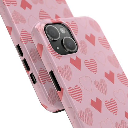 Striped Hearts iPhone Case